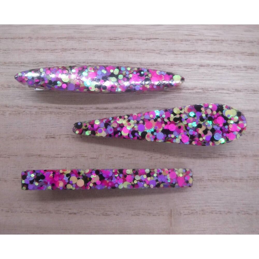 Barrettes Set Of 3 Pink Mult - Color